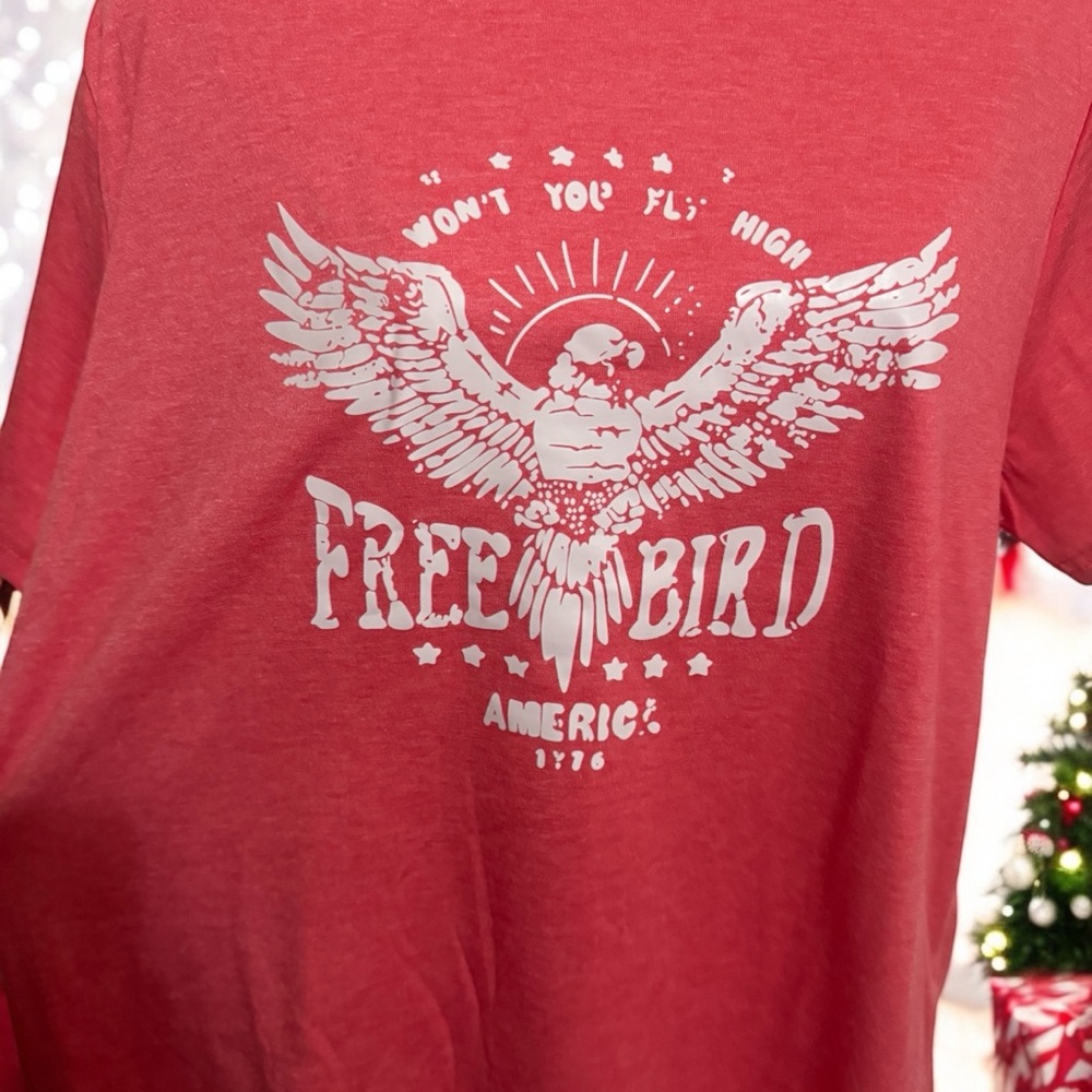Red Free Bird Graphic T-Shirt